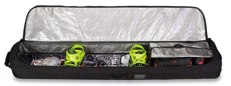 Dakine Low Roller Wheeled Snowboard Bag Packed Ready