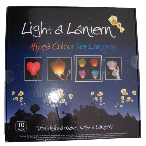 ATBShop - Coloured Sky Lanterns 10 Pack