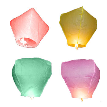 ATBShop - Coloured Sky Lanterns 10 Pack