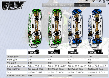 Flyboards - Flyradical S 2010 128cm x 38cm