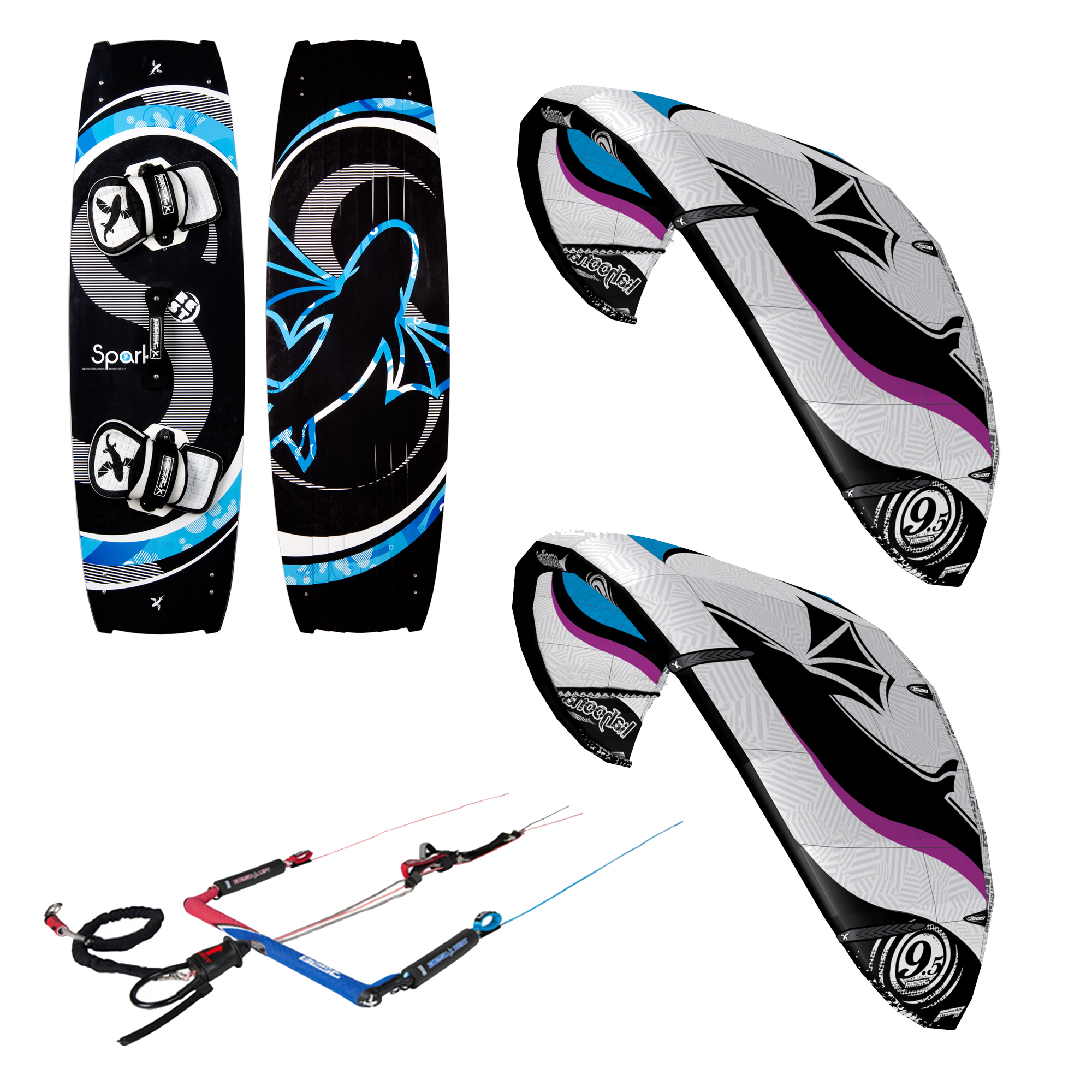 Best Kiteboarding - Kahoona V3 7.5m + 11.5m + Board Quiver