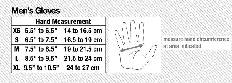 Hillbilly Glove Sizing Chart