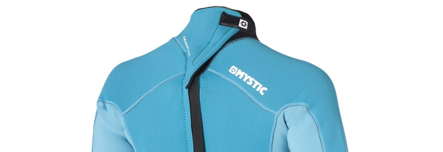 Mystic Womens Star 3/2mm Shorty Wetsuit Mint Neck details