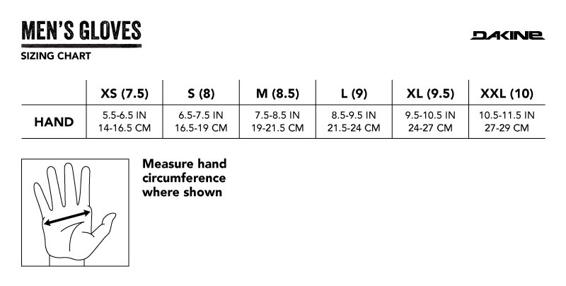 Dakine Glove Sizing Chart