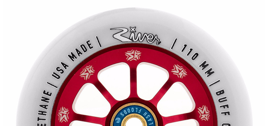 River Wheels Glide White on Red Scooter Resource Wheel