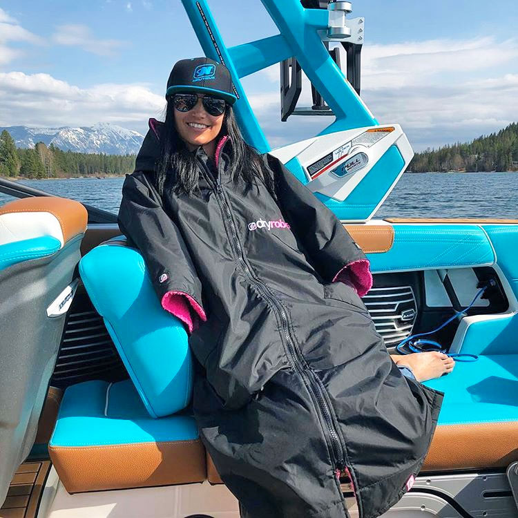 Dryrobe Advance Long Sleeve Beach Robe Purple and Grey