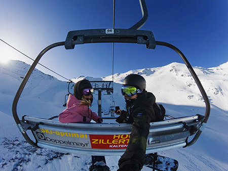 Snowboarding with GoPro Hero7 Camera