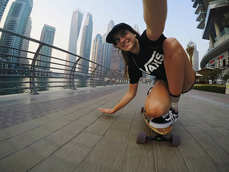 Longboard Skate with GoPro Hero7 Camera