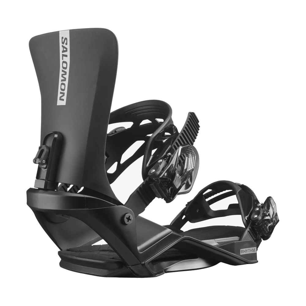 Salmon Rhythm Black Snowboard Bindings Side Profile