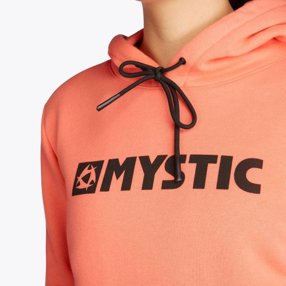 Mystic Brand Hoodie Faded Coral Neck Detail