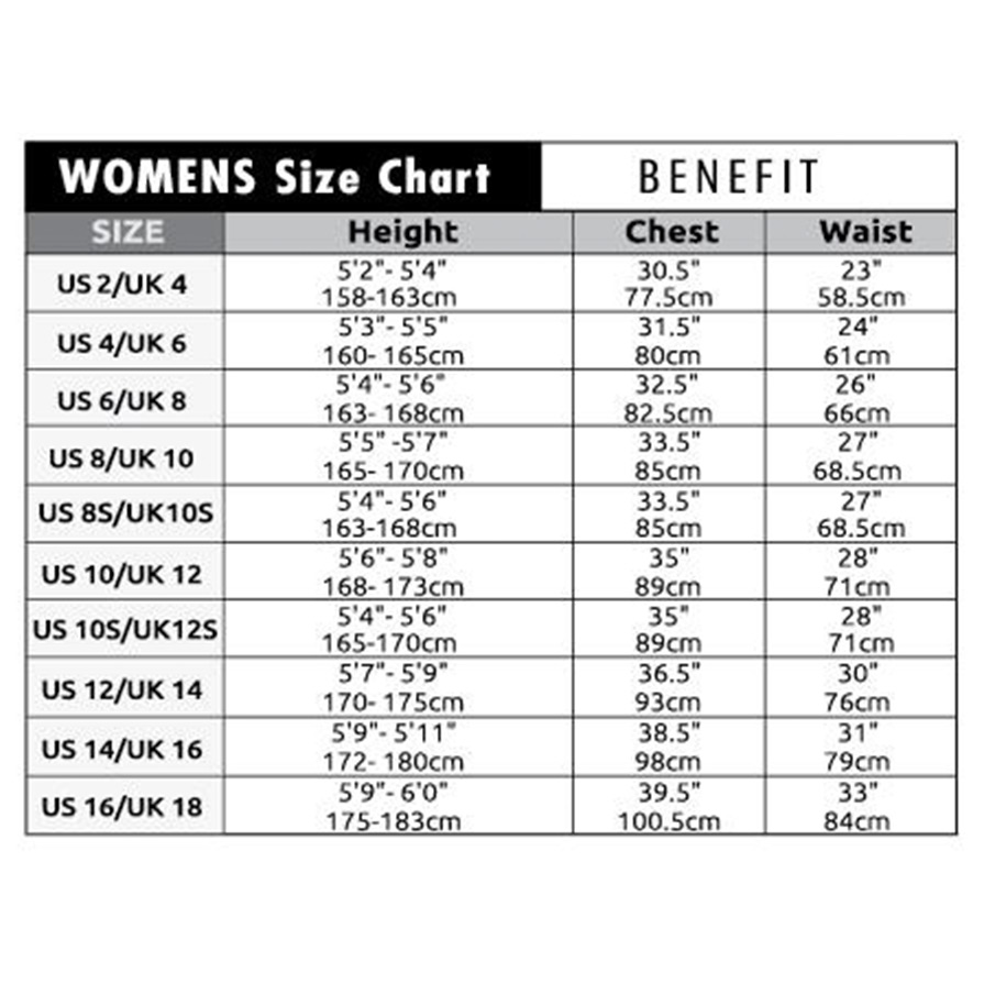 C-Skins Womens Wetsuit Size Chart