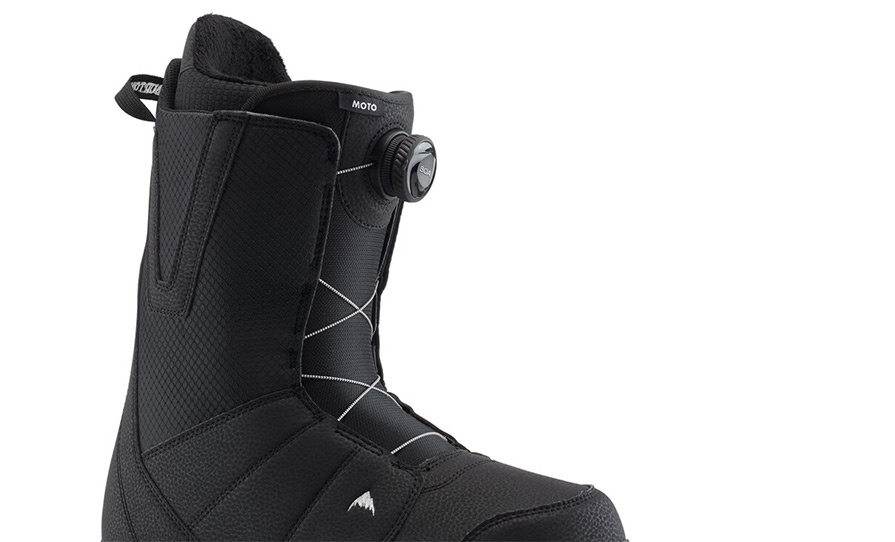 Burton Moto BOA Black Mens Snowboard Boots in listing close up of BOA Coiler system