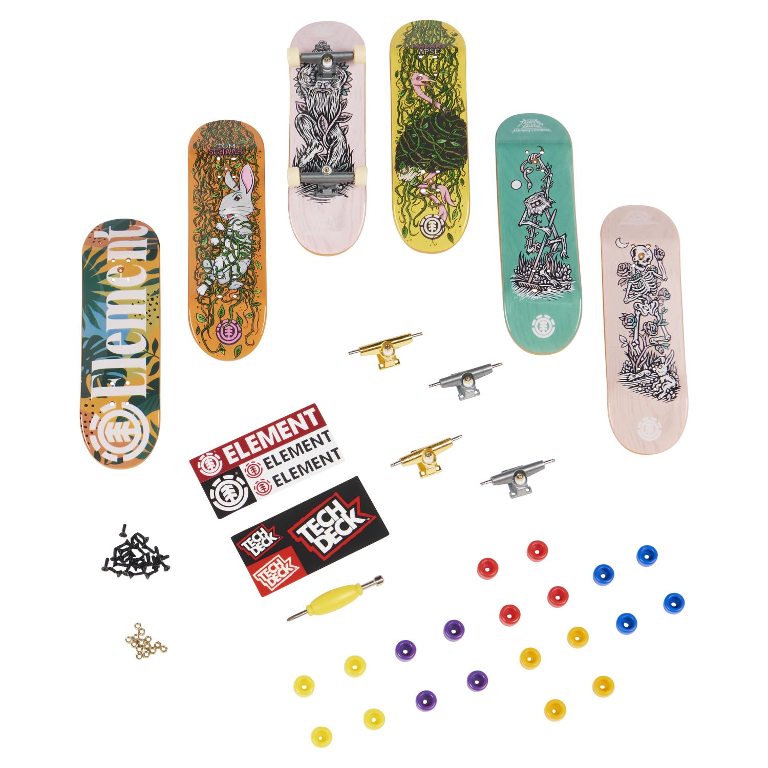 Tech Deck Sk8shop Bonus Pack 6 Boards M30 Element Contents