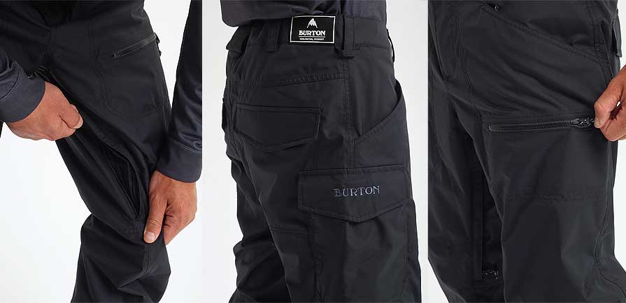 Burton Covert Black Mens Snowboard Pants Details
