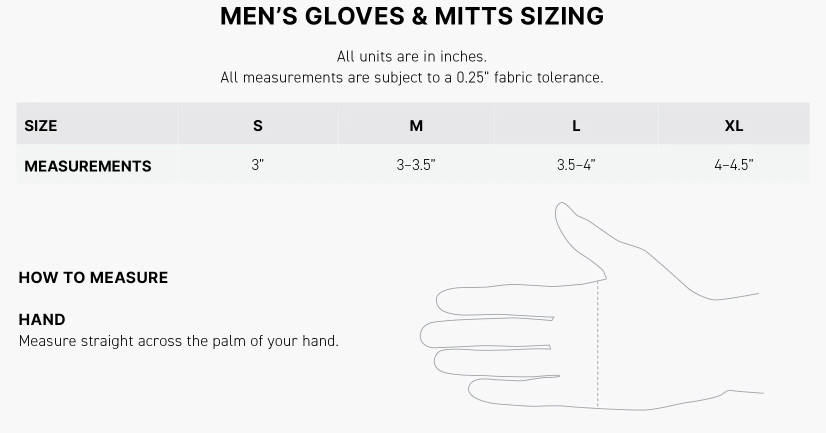 686 Glove Sizing Chart