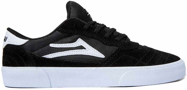 Lakai Cambridge in Black and White Suede Side Profile
