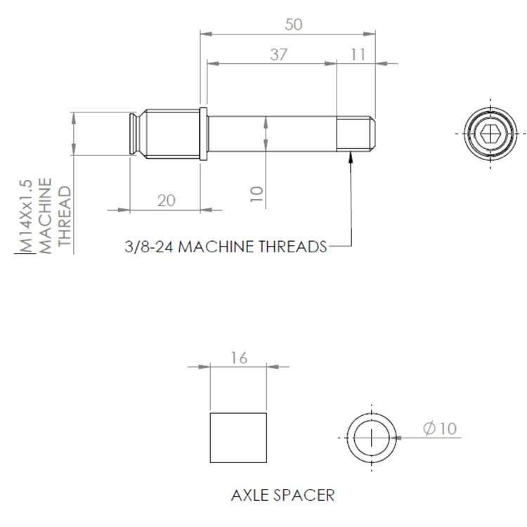 MBS Matrix III 10mm 50mm Axle Drawing