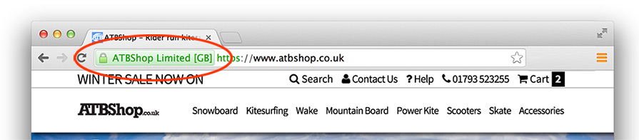 ATBShop Green Bar Enhanced SSL Security