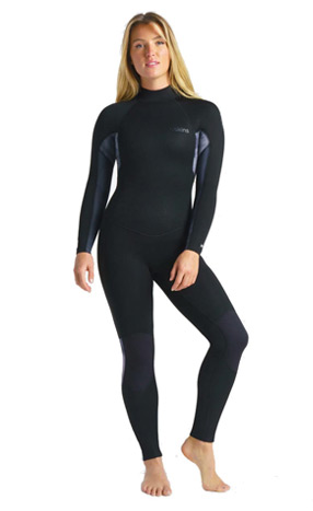 C-Skins Womens Surflite 5:4 BZ Full Wetsuit Black