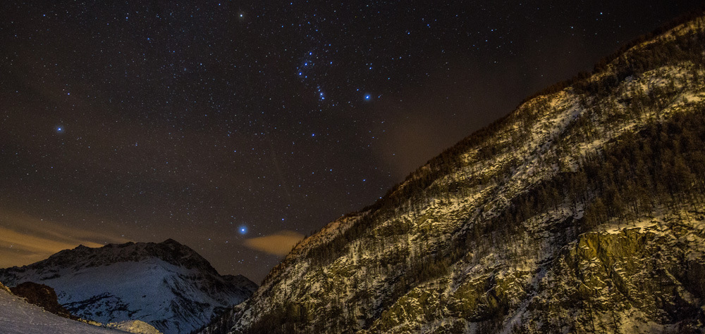 Snowboarding at Night Photo