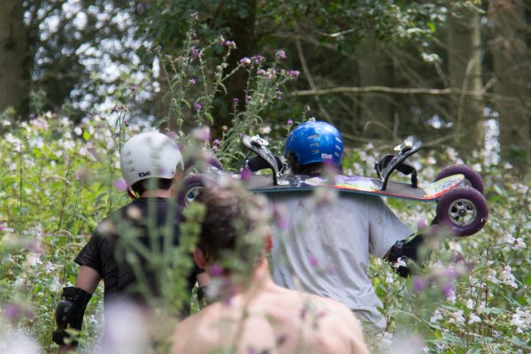 Walking back up the track in the height