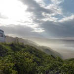 Van on Cliff for Surfing