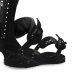 Union Force Snowboard Bindings in Black straps close up