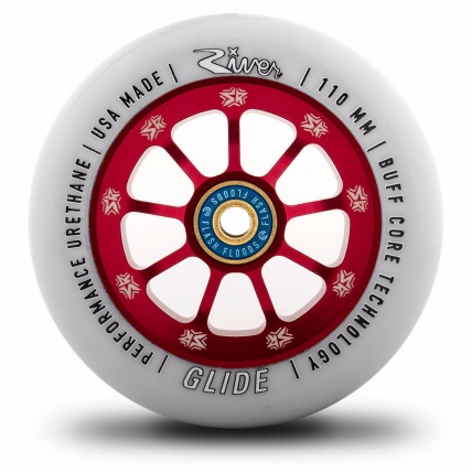 River Wheels Glide 110mm Scoot Resource Wheel White PU Red Core