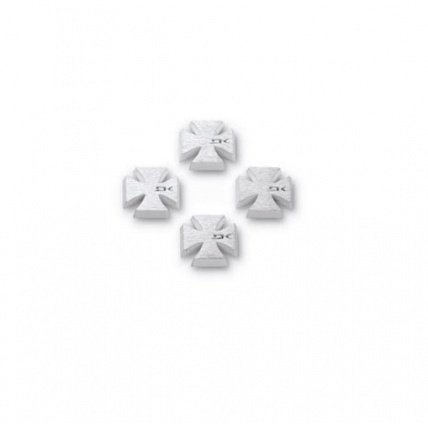 dakien cross studs white and silver