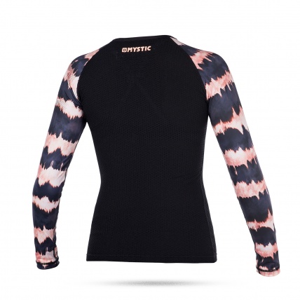 Mystic Dazzled Womens Long Sleeve Rash Vest in PInk Rear View