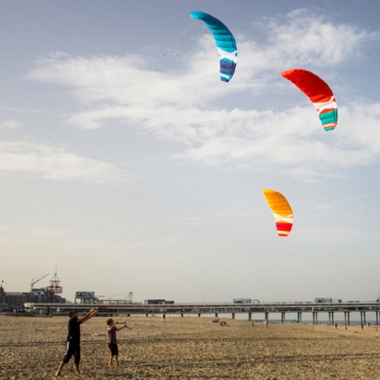 Cross Kites Quattro Four Line Power Kite in use flying