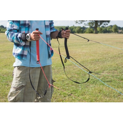 Cross Kites Quattro Four Line Power Kite in use handles and kite killers