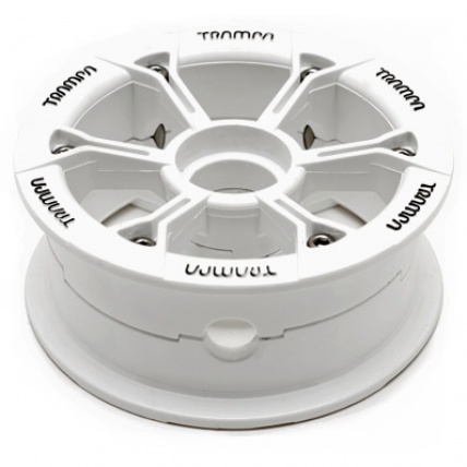 Trampa Hypa Hub White Black logo fits 6 7 8 inch tyre mountainboard wheel