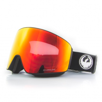 Dragon PXV Black Lumalens Red Ion Snowboard Goggles