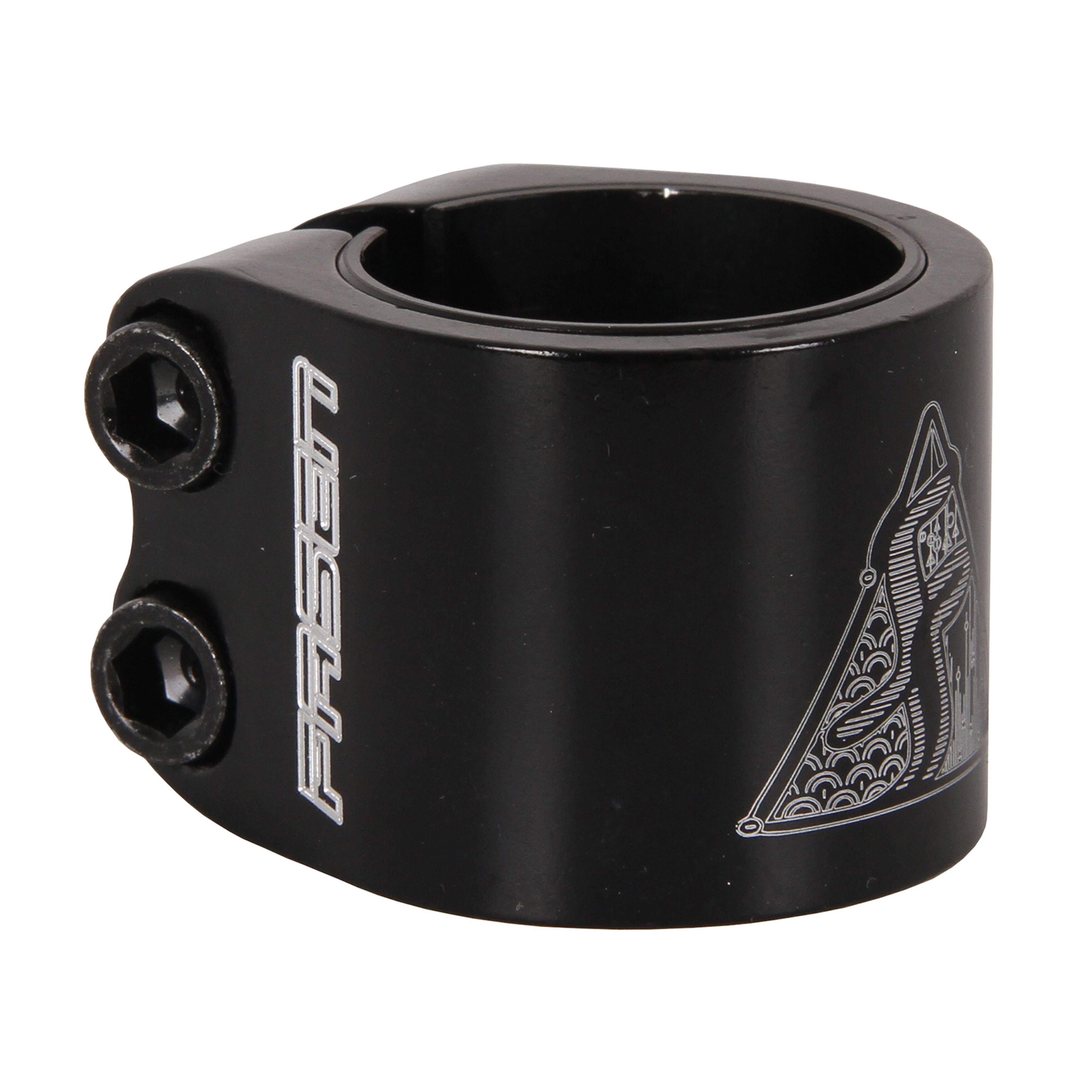 Black Fasen 2 Bolt Double Scooter Collar Clamp 