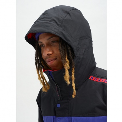 Burton Covert Royal Blue True Black Mens Snowboard Jacket hood