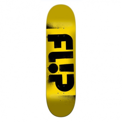 Flip Team Odyssey Stencil Yellow 7.75 Skateboard Deck