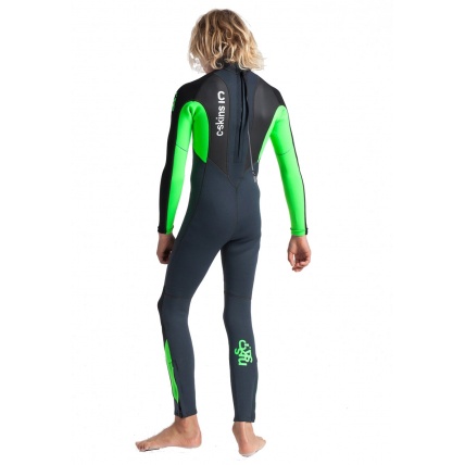 C-Skins Junior Element 3:2 Steamer Unisex Wetsuit Graphite Flo Green