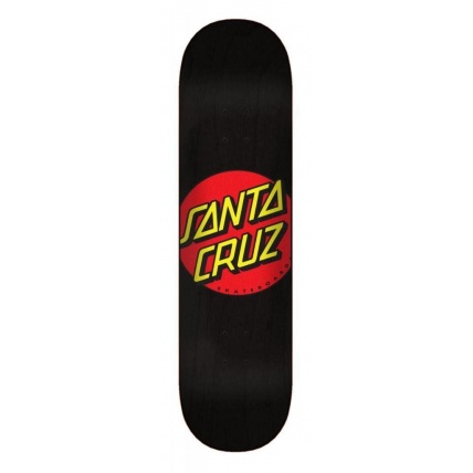 Santa Cruz Classic Dot Wide Tip Black 8.0in Skate Deck
