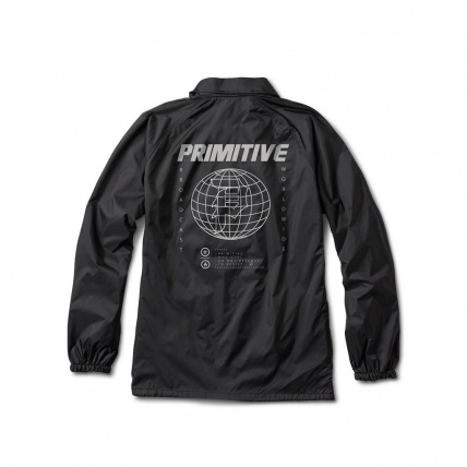 Primitive Global Coach Jacket Black Silver Rear