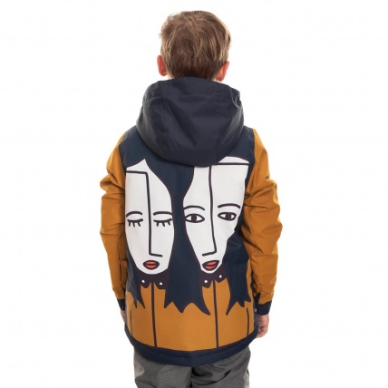 686 Boys Forest Navy Colourblock Insulated Jacket Graphic Back