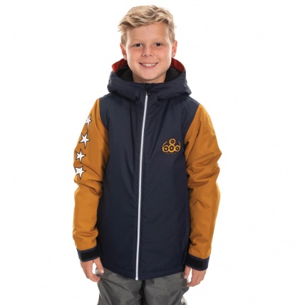 686 Boys Forest Navy Colourblock Insulated Jacket Front