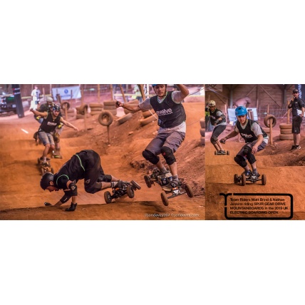 Trampa Team Riding the Pro Spur Drive Electric Mountainboard
