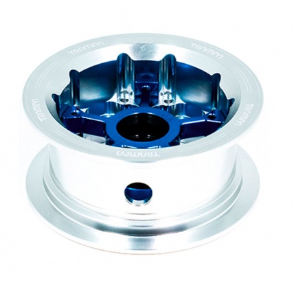 Trampa Deep Dish MegaStar Hubs Silver with Blue Spokes