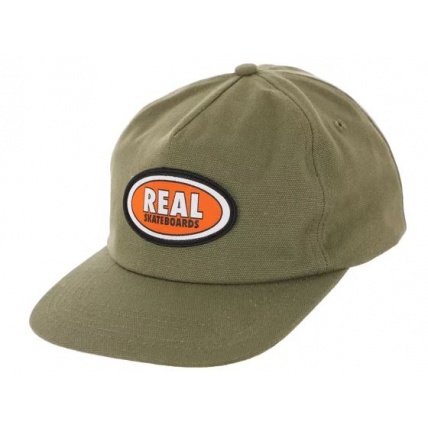 Real Oval Patch Olive Orange Snapback