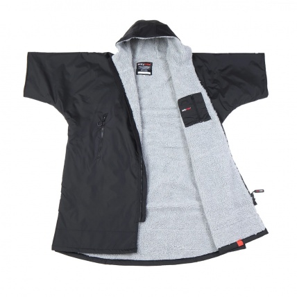 Dryrobe Advance Short Sleeve Changing Robe Black and Grey