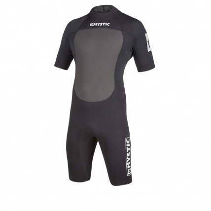 Mystic Brand 3/2 Mens Summer Shorty Wetsuit Black Front