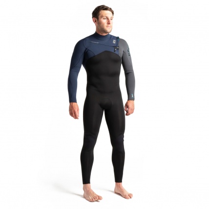 C-Skins Mens Session 3:2 GBS Chest Zip Steamer Wetsuit Black Slate