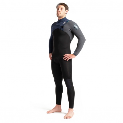 C-Skins Mens Session 3:2 GBS Chest Zip Steamer Wetsuit Black Slate