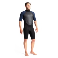 C-Skins - Mens Element 3:2 Shorti Black Slate Cyan Wetsuit